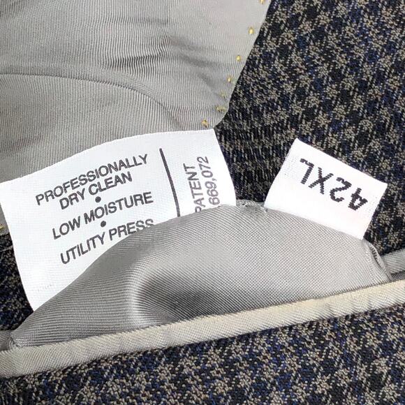 Hart Schaffner Marx HSM Gold Trumpeter Mens Size 42XL Sport Coat Microcheck - Picture 14 of 16